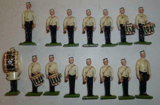 DB ? MINIATURES WHITE METAL BRITAINS STYLE UNIDENTIFIED MILITARY BAND SET 2