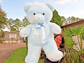 Huge Aurora Baby Boy Blue Teddy Bear Plush Stuffed Doll Soft Beauty Large