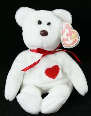 Ty Beanie Baby Valentino The Bear Plush Stuffed Animal 1994 Pvc Errors