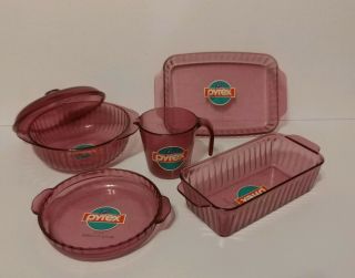 Kids Pyrex Vision Ware Pink Pot And Casserole Dish Toy Set Pretend Play Corning