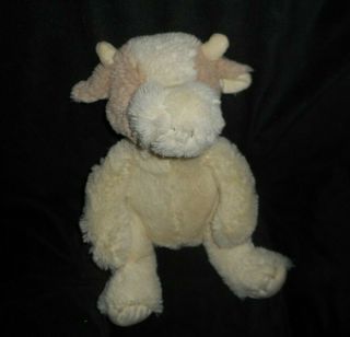 12 " Step By Step Baby White & Tan Cow Bull Horns Stuffed Animal Plush Soft Toy