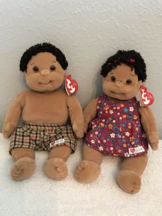 Plush Ty Toy Gear Beanie Baby Kids Cutie 1996 Rascal 1995 African American W Tag
