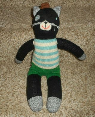 16 " Blabla Knitted Cotton Lucky The Cat Stuffed Animal Plush Toy Soft Lovey