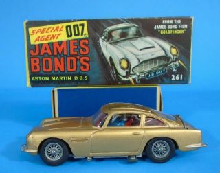1965 Corgi 261 James Bond Aston Martin Die Cast Car Goldfinger All