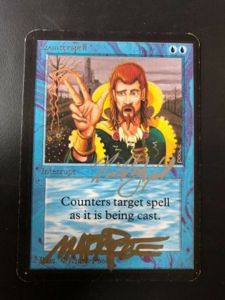 Mtg Alpha Counterspell | Sp | Magic The Gathering | Signed By Poole & Garfield