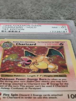 1999 Pokemon Game 1st edition CHARIZARD PSA 8 (SHORT) 5