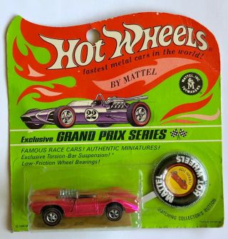1970 Hot Wheels Redline Ferrari 321p Us Hot Pink Blister Card Moc