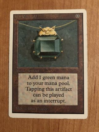 Mtg Unlimited Mox Emerald Authentic - Power 9 - Heavy Play - Magic The Gathering