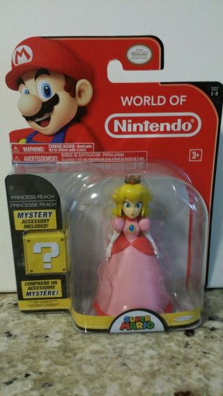 World Of Nintendo 4 " Princess Peach Action Figure Jakks Pacific Mario