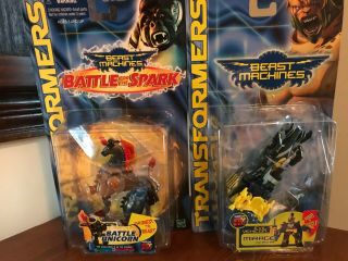 Transformers Beast Machines Lot; Battle Unicorn And Mirage Figures