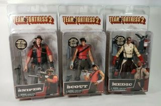 Neca Team Fortress 2 7″ Scale Series 4 Red Action Figures Medic Scout Sniper