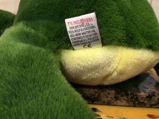 Ty Freddie Frog Croaker Plush Green Yellow 14 