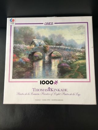 Thomas Kinkade Blossom Bridge 1000 Piece 27 " X 20 " Puzzle Ceaco