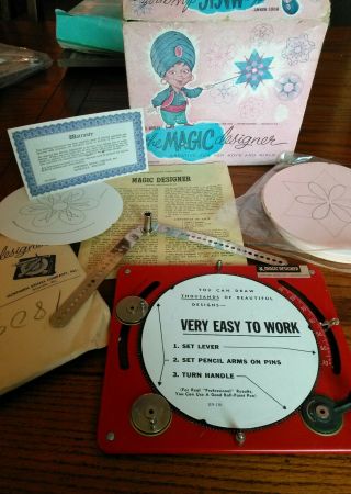 Vintage The Magic Designer " Hoot Nanny " Pre Spirograph Toy - Iob