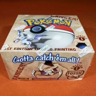 Pokemon Fossil 1st Edition Booster Box 1999 WOTC Factory TCG Card Game 8