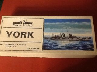 1/700 Scale Resin Kit Of Hms York,  Ww2 British Light Cruiser By Samek