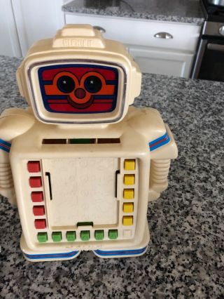 Alphie Ii 1983 Era Playskool Educational Computer Toy Robot 3 Game Cards