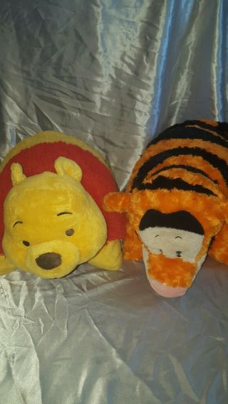 Set Of 2 Winnie The Pooh Pillow Pets Stuffed Plush Tigger And Friends Disney