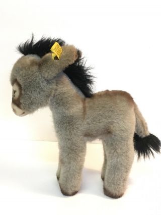 Steiff Donkey W Button Stuffed Toy 3605/20 Grissy Mule Burro?