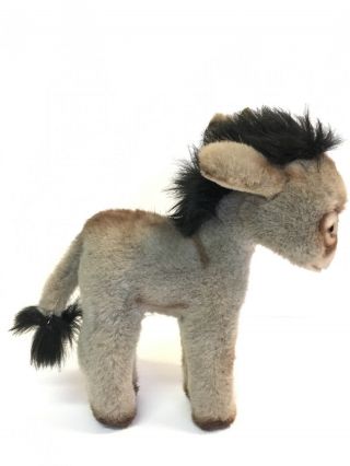 Steiff Donkey W Button Stuffed Toy 3605/20 Grissy Mule Burro? 3
