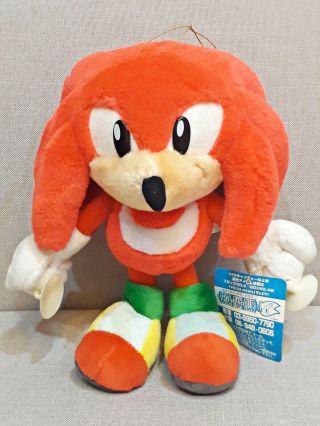 Knuckles Sonic The Hedgehog Sega 1995 Suction Cups 10 " Plush Doll Toy Japan Tag