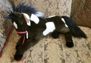 26 " Large Plush Horse Indian Pony Feathers Pinto Paint Douglas