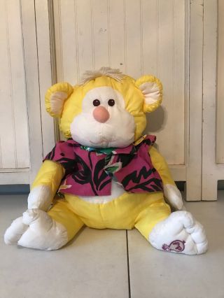 Fisher Price Puffalump Wild Thing Monkey 8055 Yellow Plush 16 " 80s Toy 1987 Vtg