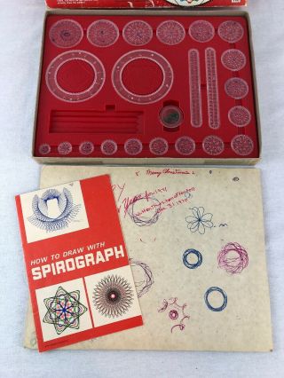 Vintage 1968 Kenner Spirograph Red Box - only missing the pens 2