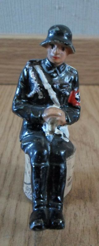 Elastolin Lineol Sitting German Vehicle Crew Co - Driver Ss Officer Wwii