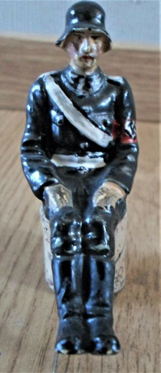 Elastolin Lineol Sitting German Vehicle Crew Co - Driver Ss Soldier Wwii