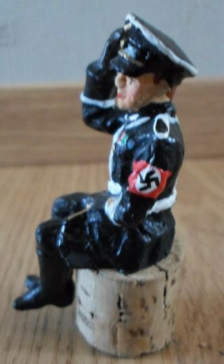 ELASTOLIN LINEOL sitting german vehicle crew co - driver SS general greeting WWII 2