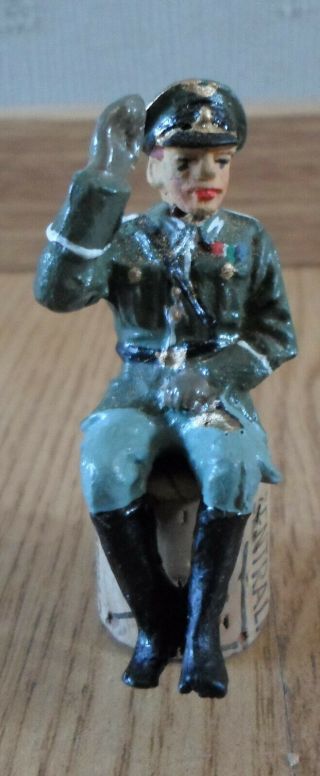 Elastolin Lineol Sitting German Vehicle Crew Co - Driver General Greeting Wwii