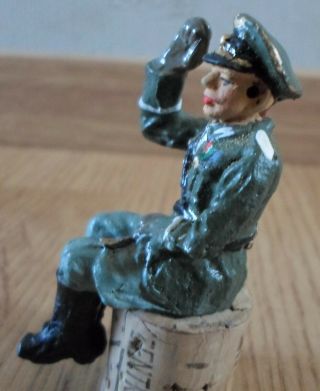 ELASTOLIN LINEOL sitting german vehicle crew co - driver general greeting WWII 4