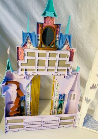 Disney Frozen Ice Castle Play Set w/Barbie Size Anna & Elsa Dolls & Furniture 3