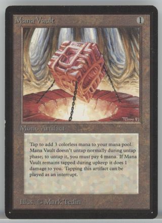 Magic: The Gathering Mtg Beta Mana Vault X1 Lp/nm 1993 Artifact