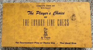Drueke Complete Chess Set With Board Player 