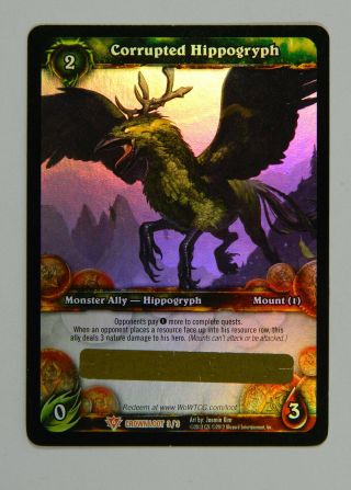 2012 World Of Warcraft Wow Tcg Corrupted Hippogryph Loot Card Unscratched