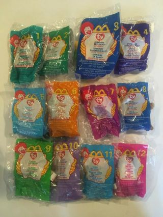 Ty Mcdonalds Teenie Beanies 1999 Complete Set Of 12 Vtg Collectable