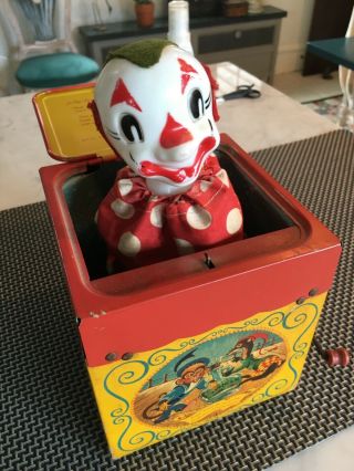Vintage Mattel Jack - In - The - Box With Jolly Tune The Clown - Fantastic