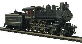 Mth 20 - 3156 - 1 O Gauge Pennsylvania 4 - 4 - 0 Steam Locomotive & Tender W/ps2 Ln/box