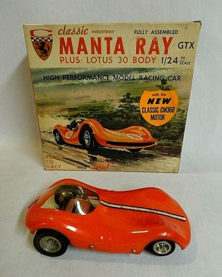 1960`s Classic Industries " Manta Ray Gtx " 1/24 Slot Car & Lotus Body In The Box