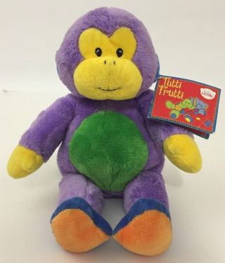 Baby Gund Tutti Frutti Purple Monkey Plush With Tag 10 " Baby Lovey 58323
