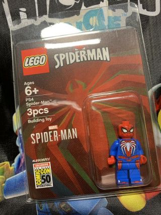 Exclusive Lego - 2019 Sdcc Comic Con Marvel Ps4 Spiderman Mini - Figure.