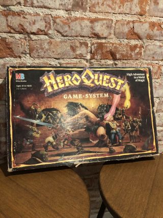 Hero Quest Game System Vintage Milton Bradley Board Game 1989 1990 Complete 100