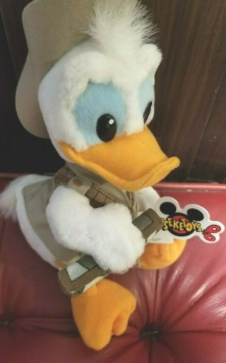 Disney 10 " Plush Safari Donald Duck Bean Bag Map W/tags