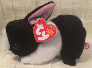 Nwt Checkers Black And White Dutch Rabbit Retired Ty Beanie Babies Easter Bunny