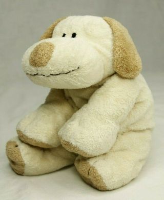 Ty Pluffies Cream Tan Plopper Puppy Dog 9 " Plush Stuffed Beanie Babies Sewn Eyes