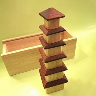 Pagoda Puzzle Norm Thompson Japan Asian Oriental Wooden Puzzle Game Or As Decor 2