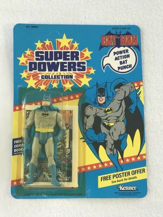 Vintage Kenner Powers Batman Action Figure 1984 Dc Comics - Near