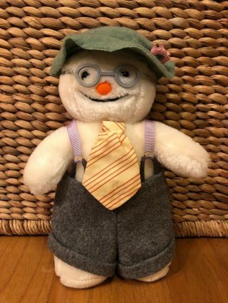 Eden The Snowman 11 " Stuffed Plush 1986 Raymond Briggs Tie Glasses Pants Hat